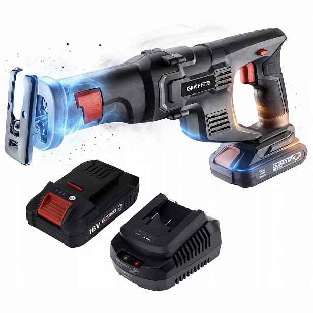 Graphite Šavlová Pila Akumulátor 4AH Energy+ 18V 58G017 Napájecí Adaptér Pila