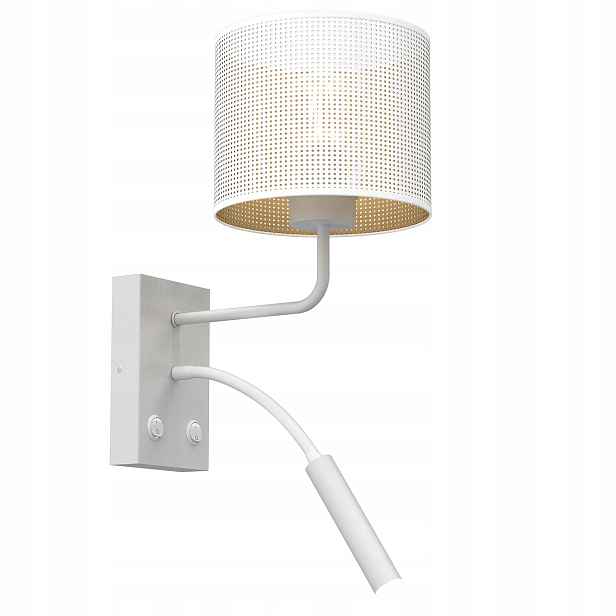 Luminex Nástěnné svítidlo Loft, Bílý Abažur, Zlatý Interiér, E27+G9