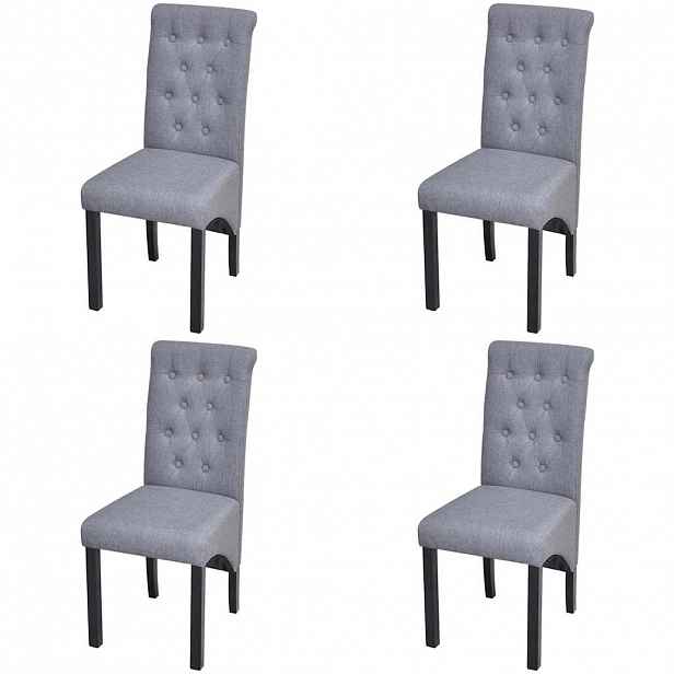 vidaXL Jídelní židle 4 ks světle šedé textil