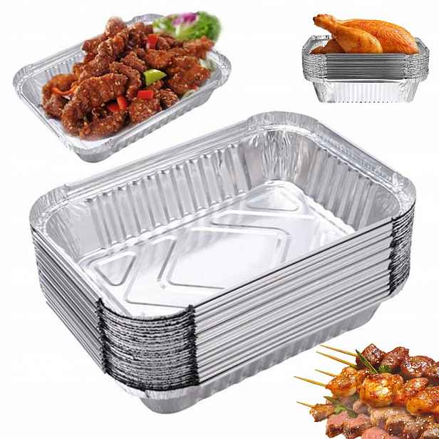 Aluminiové Grilovací Podnosy Silné Patery Na Jedno Použití 31x21cm 30 Kusů Fine