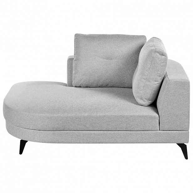 Beliani ČALOUNĚNÉ LEHÁTKO CHAISE LONGUE Umělý len Šedé Yuri