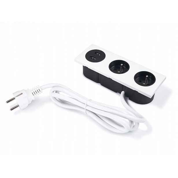 Elektrické stolní Usb zásuvky, zapuštěné, bílé