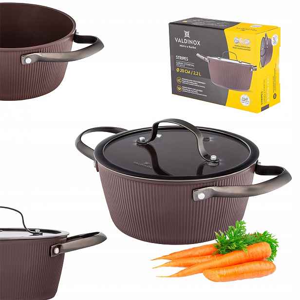 Hrnec na indukci s víkem Valdinox Stripes 2,2 l