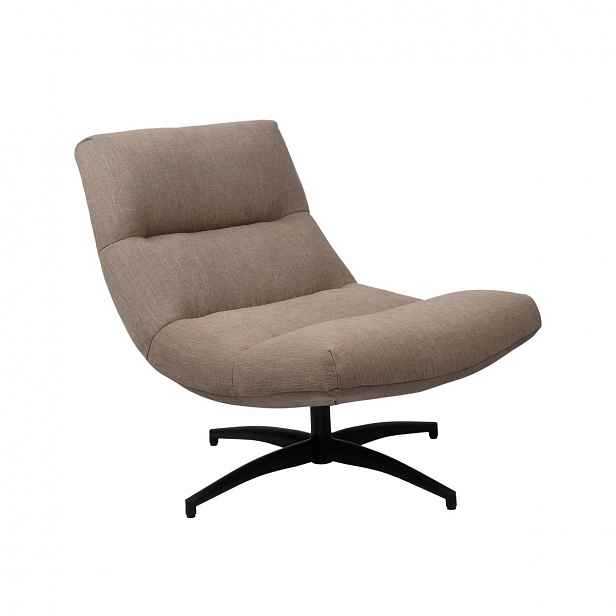 Křeslo Volero otočné v látce tmavě béžové 77x93,5x88,5 cm Homla