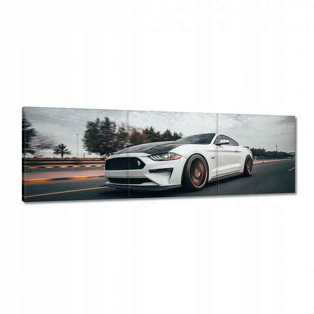Obrazy 120x40 Bílý Ford Mustang Auto