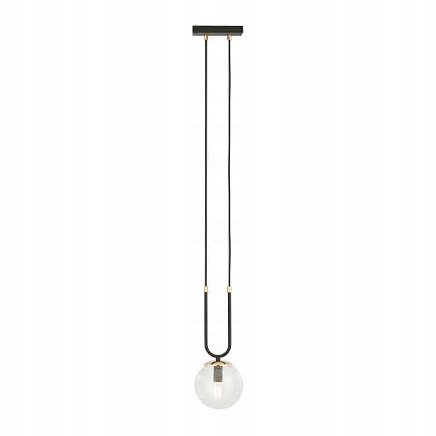 Závěsná lampa Emibig Glam 1xE14 10W černá/průhledná, nastavitelná