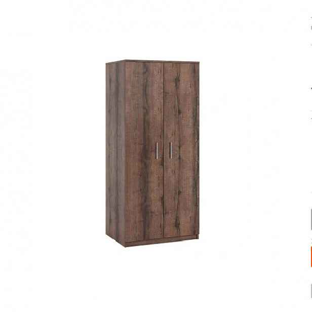 Dvoudveřová skříň s klasickým otevíráním BRYAN - šířka 90 cm, dub monastery