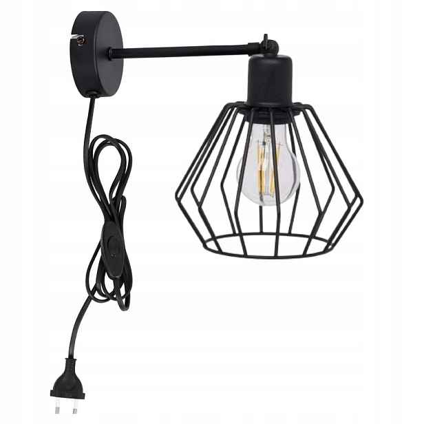 Nástěnná Lampa Loft Diamant S Led Zástrčkou