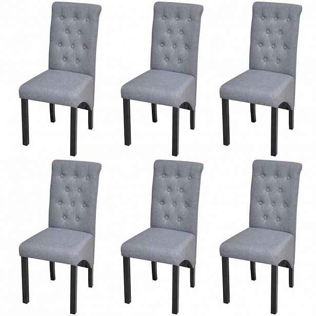 vidaXL Jídelní židle 6 ks světle šedé textil