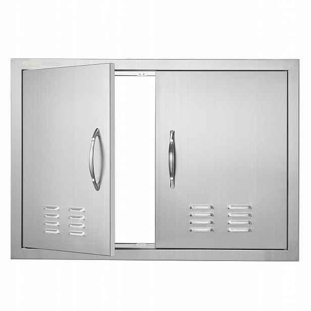 Dveře do grilu 762x533 Dvojité Nerezová Ocel Držáky Ventilace Kuchyně