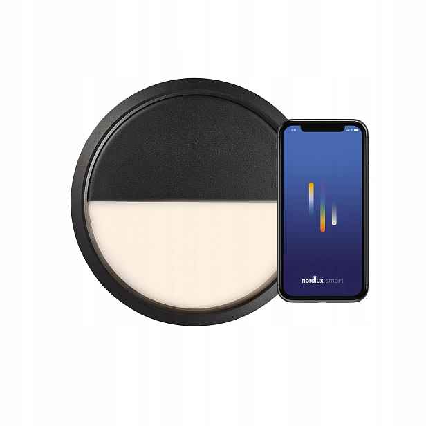 Nástěnná Led nástěnná lampa černá IP54 9.5W Ava Smart Nordlux