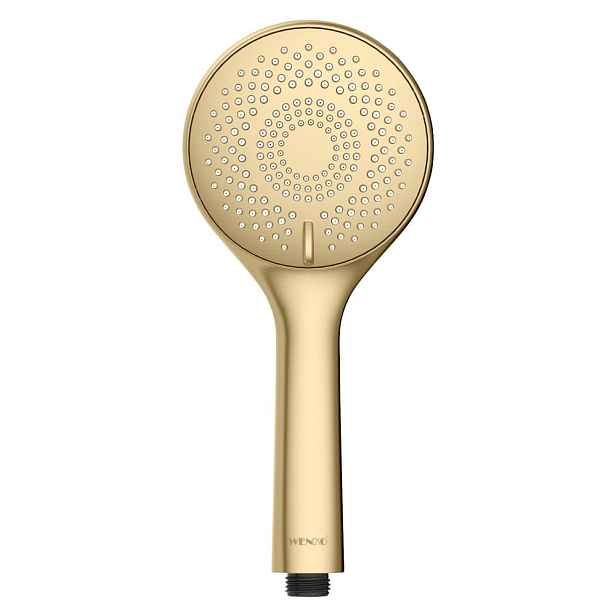 Plastová úsporná sprchová hlavice v matně zlaté barvě ø 11 cm Watersaving System – Wenko