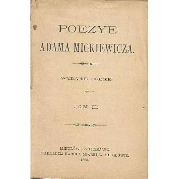 Poezie Adama Mickiewicze. Svazek III (antikvariát)