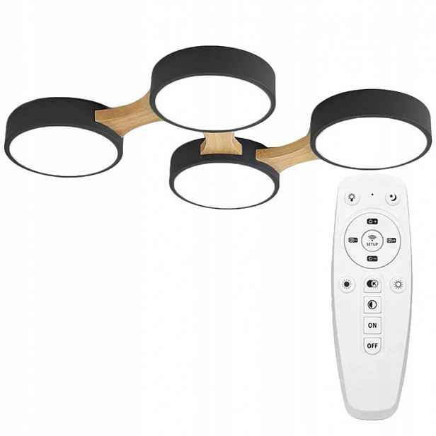 Stropní Svítidlo Moderní Černá Stropní Svítidlo 4 Led Dálkový Ovladač
