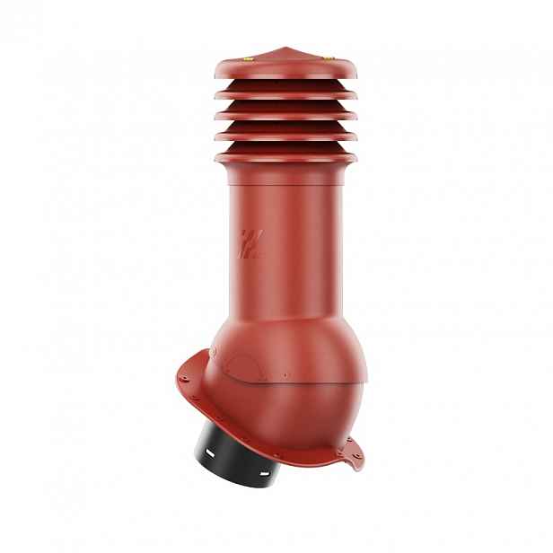 Větrací komín HiVent pro plechovou střešní krytinu, profil N, průměr 125 mm, červený