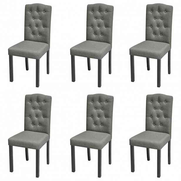 vidaXL Jídelní židle 6 ks šedé textil