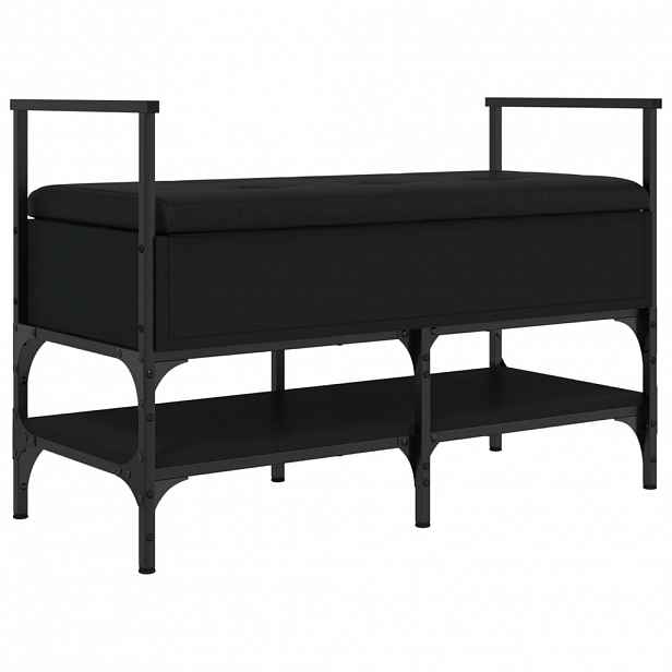 vidaXL Lavice s botníkem černá 85,5 x 42 x 57,5 cm kompozitní dřevo