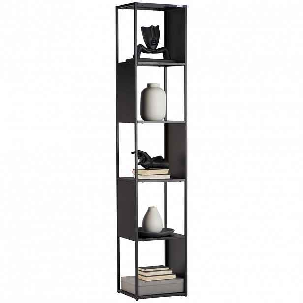 Carryhome REGÁL, černá, ocel, 37/188/30 cm