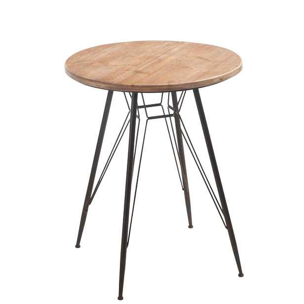 Dřevěný kovový stolek Bistro - Ø 64,5 * 75,5cm J-Line by Jolipa
