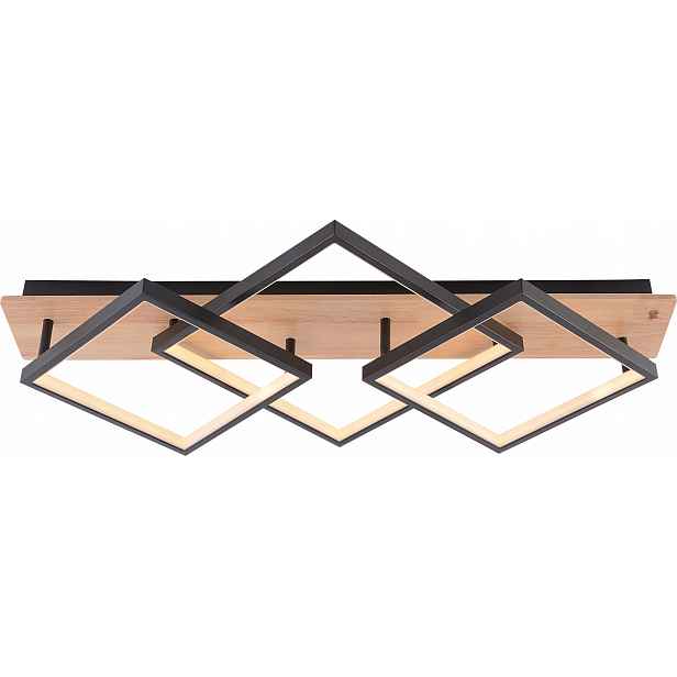 Led Lustr Černý Lampa 112W Bk+wood 3000-6000K Dálkový Ovladač Vargo DL1386