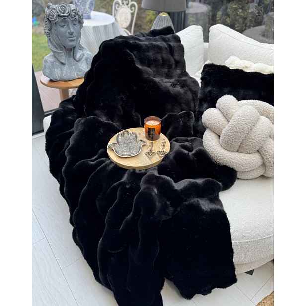 Sofa Shawl Bubble 150x100 - Black