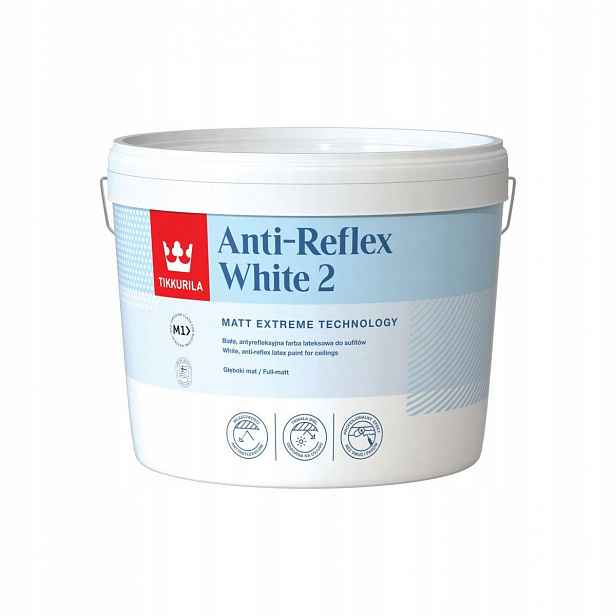 Tikkurila Antireflexní Bílá Barva 10L Bílá Matná!
