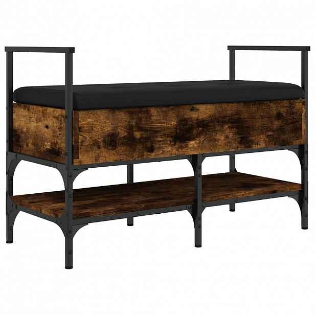 vidaXL Lavice s botníkem kouřový dub 85,5x42x57,5 cm kompozitní dřevo