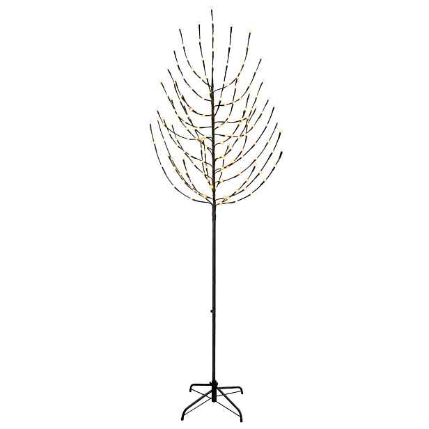 vidaXL LED vánoční strom Černá 210 cm Ocel 180 LED