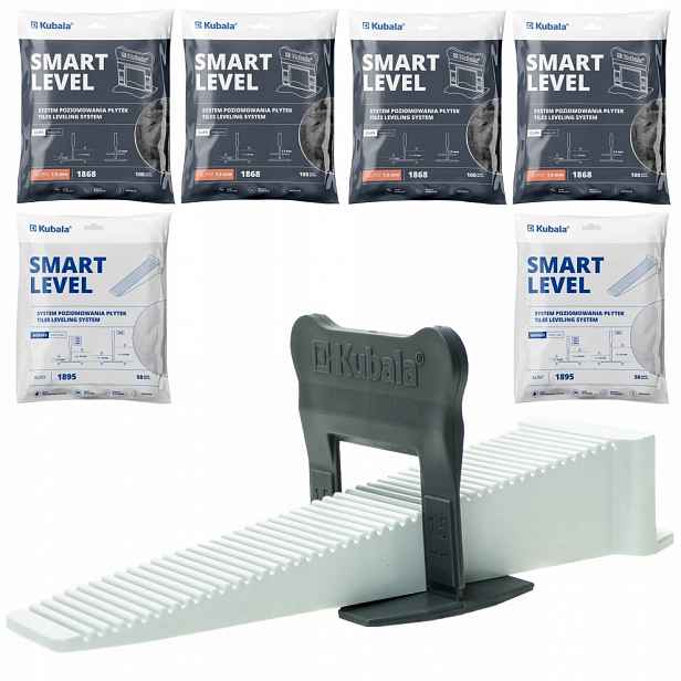 Kubala Smart Level Vyrovnávání Klínových Dlaždic 100 Klipsy 1,5 MM 400 Kusů