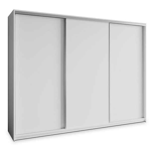 MASSENO ŠATNÍ SKŘÍŇ S POSUVNÝMI DVEŘMI NISSE, 250/205/60 cm 3dveřová se zásuvkami, bílá