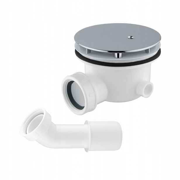 Inspekční sprchový sifon šetřící místo, průměr 90 mm, chrom Cgs 1 1/2"