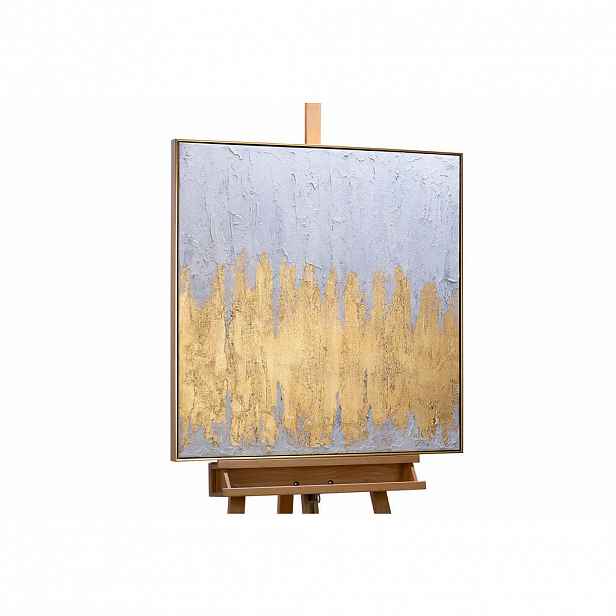 KUNSTLOFT RUČNĚ MALOVANÝ AKRYLOVÝ OBRAZ ZLATÝ/BÉŽOVÝ, 80/80 CM