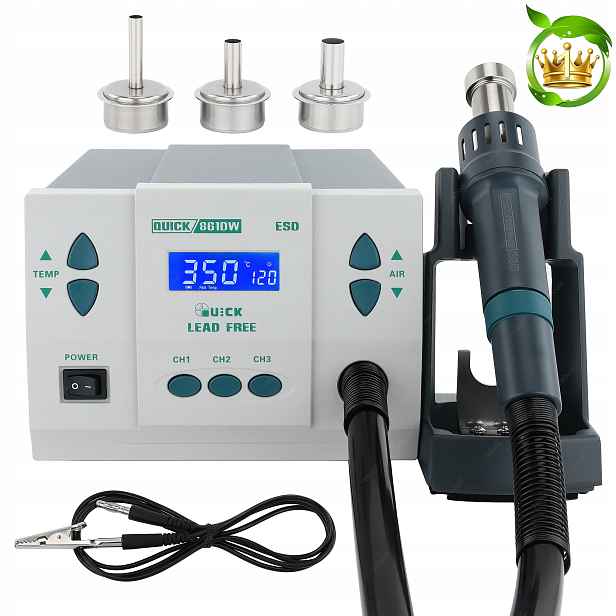 Quick 861DW 1000W Horkovzdušná Pájecí Stanice Silná, Trvalá Legenda Servisů