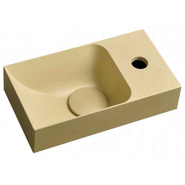 Sapho Small - Umývátko Piccolino 31x17 cm, bez přepadu, otvor pro baterii, matná žlutá PK30522