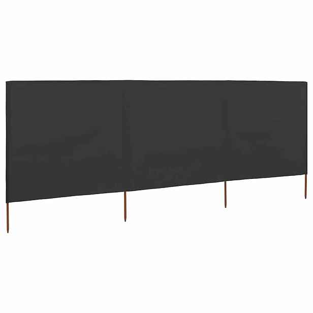 vidaXL 3dílná zástěna proti větru antracitová 400 x 120 cm látková
