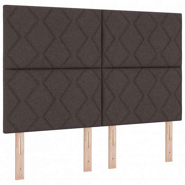 vidaXL Čelo postele Tmavě hnědá 144 cm textil
