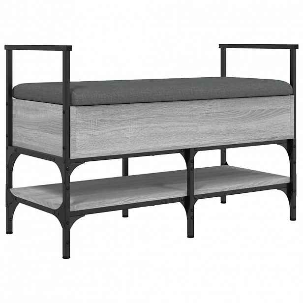 vidaXL Lavice s botníkem šedá sonoma 85,5x42x57,5 cm kompozitní dřevo