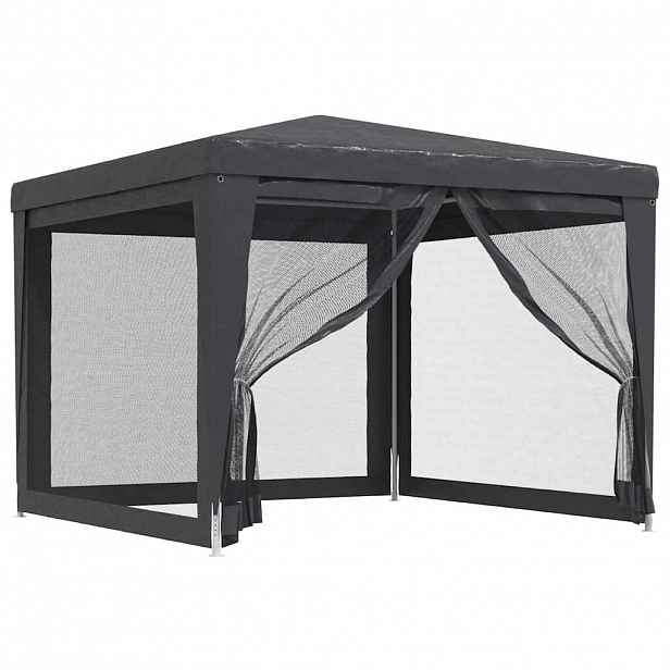 vidaXL Party stan se 4 síťovanými bočnicemi antracitový 3 x 3 m HDPE