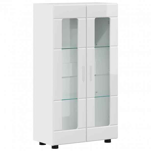vidaXL Servírovací skříň FLORIN 55,5 x 29 x 100 cm Vysoce lesklá bílá