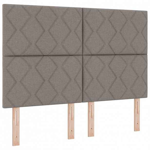 vidaXL Čelo postele Taupe textil