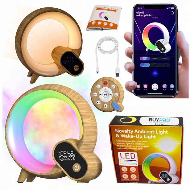 Noční Lampa do ložnice Budík Hodiny Datumovka Lampa Reproduktor Bluetooth