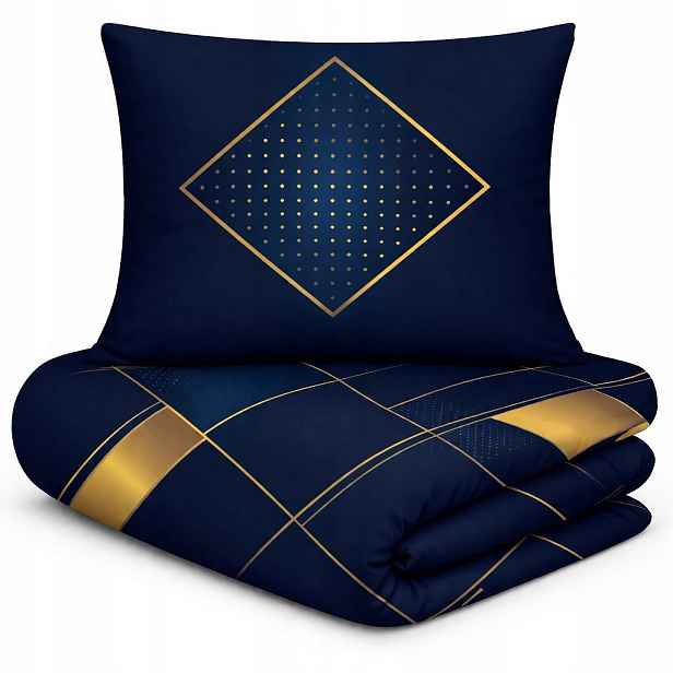 Povlečení Bavlněný satén Prestige 140x200 Geometrická modrá barva