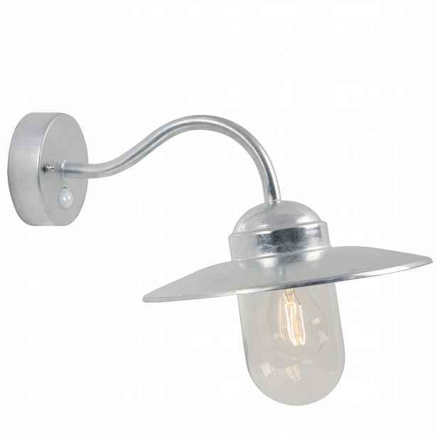 Venkovní nástěnné svítidlo Stříbrné Luxembourg E27 IP54 Senzor Nordlux 27 cm