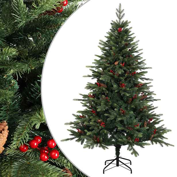 vidaXL Umělý Skládací Vánoční Strom 240 cm PVC a kov Zelená