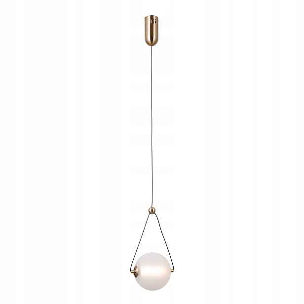 Závěsná lampa zlatá opálová skleněná koule teplá barva Led 6W Rastia Italux