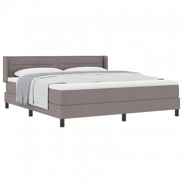 vidaXL Postel s boxspringem s čelo Taupe 200 x 180 cm textil