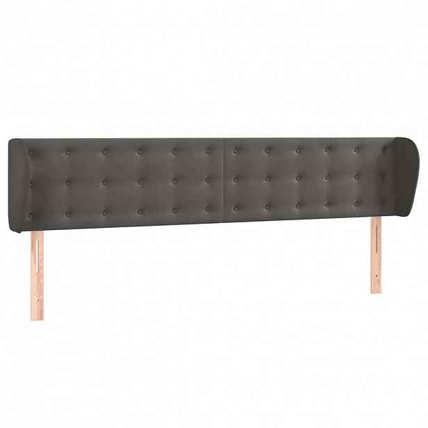 vidaXL Čelo postele typu ušák tmavě šedé 183x23x78/88 cm samet
