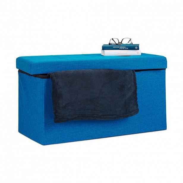 Relaxdays LAVICE Modrá s úložným prostorem 76 cm