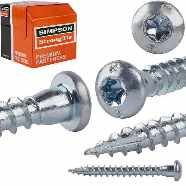 Tesařské vruty 5x40 mm 250 ks Torx pro konektory konektorů Simpson Csa