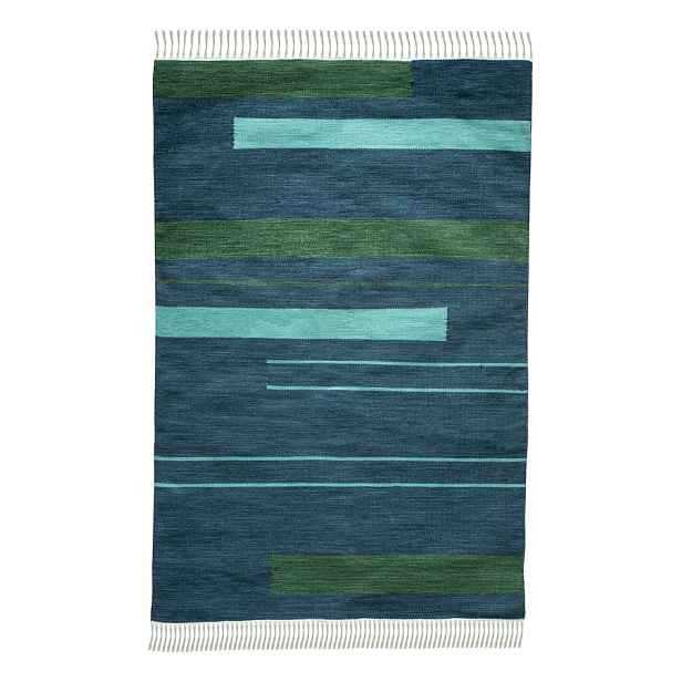 Tmavě modrý oboustranný venkovní koberec z recyklovaného plastu Green Decore Marlin, 160 x 230 cm